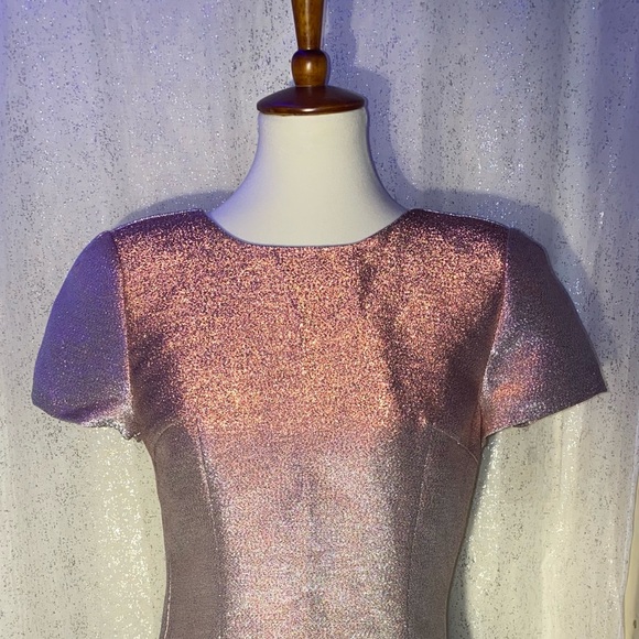 Express- Metallic Rose Gold Mini Dress - Picture 1 of 7